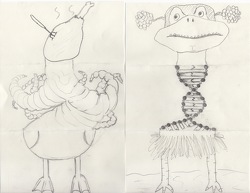 Exsquisite Corpse 1-6 (5 & 6) by Caitlin, age 16