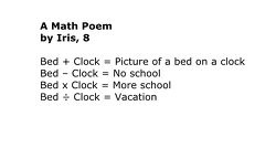 A Math Poem by Iris, age 8